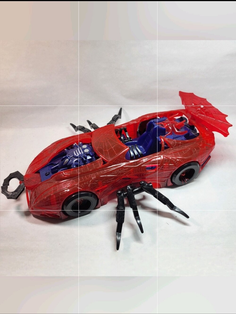 SpiderMan Spider Force Web CAR Red Blue Black Plastic Toy Biz Marvel 1987 Vtg *